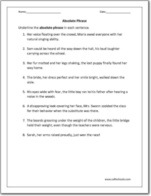 Absolute Phrase Worksheet