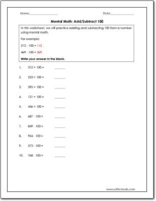 Add And Subtract To 100