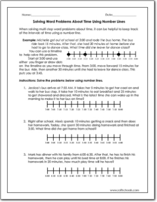 number line problem solving year 3