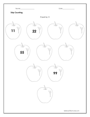 Skip Counting Count by 11 Worksheet