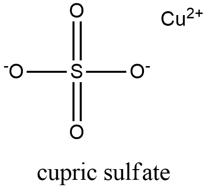 Cupric sulfate Formula