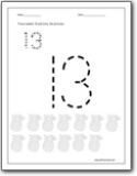 Coloring Number 13 Number 13 Worksheets Number 13 worksheets for preschool
