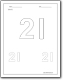 Coloring Number 21 Number 21 Worksheets Number 21 worksheets for preschool