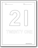 Coloring Number 21 Number 21 Worksheets Number 21 worksheets for preschool