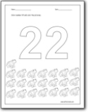 Number 22 Coloring Page Number 22 Worksheets Number 22 worksheets for preschool