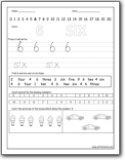 Number 6 Worksheets Number 6 Worksheets For Preschool And Kindergarten