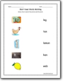 Short Vowel Worksheets