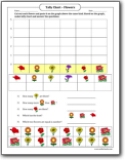 flowers_cut_and_paste_tally_chart_worksheet