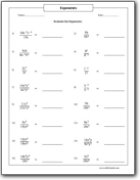 Exponents Division Worksheets