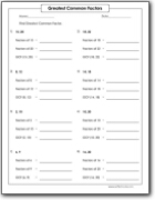 Factors Worksheets