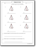 Volume Of A Cone Worksheets