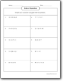 Order Of Operations Worksheets