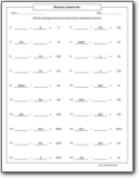 Roman Numerals Subtraction Worksheets